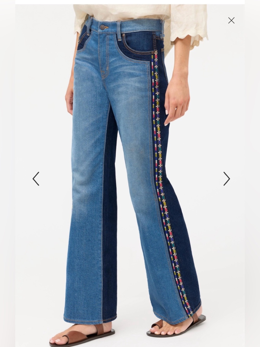 Johnny Was Contrast Wide Leg Jean